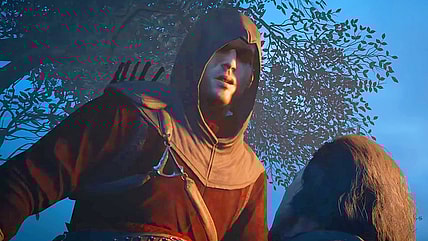 Thomas de Carneillon (N/A) fells one of Jacques de Molay's (N/A) Templar henchmen in