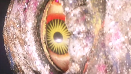 Hedorah doesn't prefer night lights in Godzilla vs. Hedorah (1971), Toho Co. Ltd