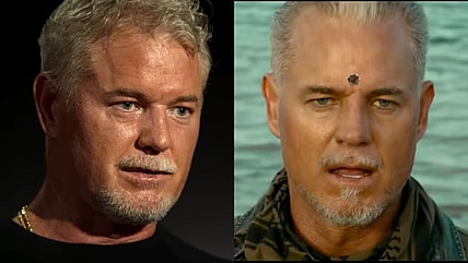 Eric Dane gives an interview on Famous Last Words, 2025, Netflix: James McGrath (Eric Dane) shot in the head by Mike Lowry (Will Smith) in Bad Boys: Ride or Die, 2024, Sony Pictures Releasing
