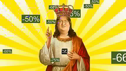 Gabe Newell depicted as a saint amid the Steam Sale in TONIGHT'S THE NIGHT on YouTube