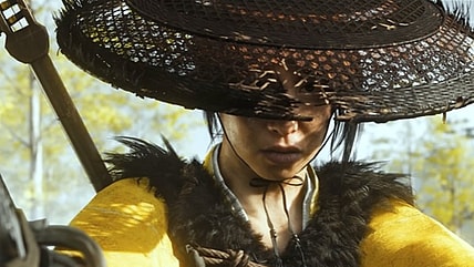 Atsu (Erika Ishii) faces the menacing wolf in Ghost of Yotei, 2025, Playstation