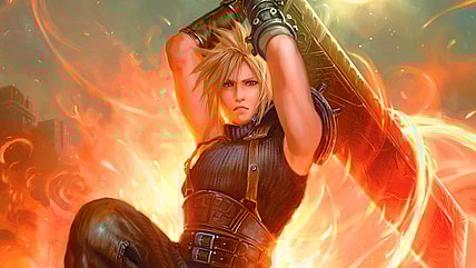 Cloud unleashes his Limit Break via Card #168, Magic: The Gathering - Final Fantasy (2025), Wizards of the Coast. Art by Justyna Dura.
