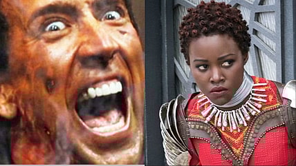 Nicolas Cage as Ghost Rider in Ghost Rider 2007:Lupita Nyongo as Nakia in Black Panther: Wakanda Forever/ Blueray/ Disney + Screenshots