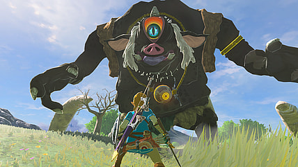 Link (Kengo Takanashi) stares down a Hinox in The Legend of Zelda: Breath of the Wild (2017), Nintendo