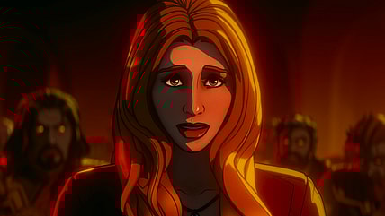 The Scarlet Witch (Elizabeth Olsen) brings the Asgardians under her control in Marvel Zombies Season 1 Episode 3 (2025), Marvel Entertainment