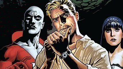 Deadman, Constantine, and Zatanna prepare for a confrontation with Felix Faust on Ryan Sook's cover to Justice League Dark Vol. 1 #9 