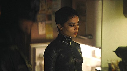Selina (Zoe Kravitz) lets Vengeance (Robert Pattinson) stay over in The Batman (2022), Warner Bros. Pictures