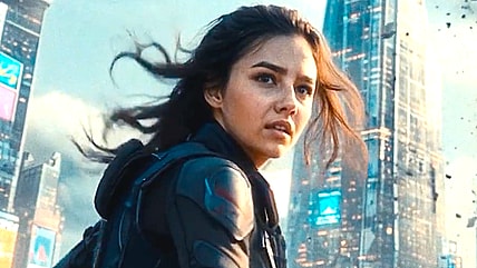 AI product 'Tilly Norwood' in a futuristic sci-fi film via Particle6