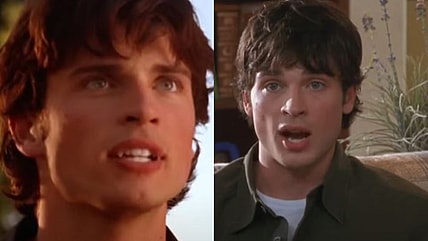L to R: Clark Kent (Tom Welling) about to make his first flight in Smallville season 1 (2001), DC comics: Charlie Baker (Tom Welling) protesting against the family moving in Cheaper by the dozen (2003), Warner Bros
