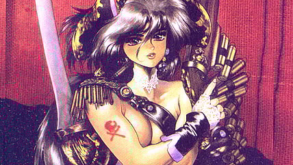 Major Kusanagi presses her luck on Masamune Shirow's cover to Ghost in the Shell Vol. 5 "The Making of A Cyborg" (1989), Kodansha