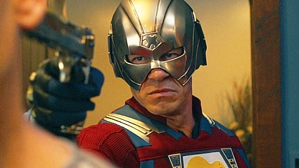 The Peacemaker of Earth-2 (John Cena) gets the drop on his Earth-1 counterpart in Peacemaker Season 2 Episode 1 "The Ties That Grind" (2025), DC Studios