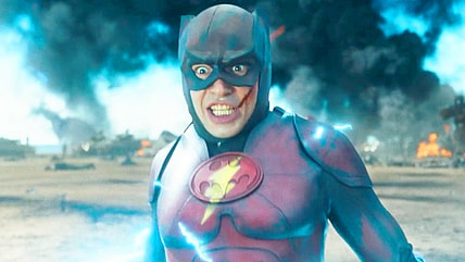 Barry Allen (Ezra Miller) realizes he's not cut out for the hero gig in The Flash (2023), Warner Bros. Pictures