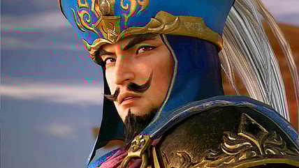 Zhang Liao (Hirofumi Tanaka) mourns the death of Lu Bu (Tetsu Inada) in Dynasty Warriors: Origins (2025), Koei Tecmo