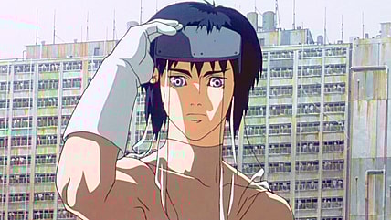 Major Kusanagi (Atsuko Tanaka) takes down a pair of would-be terrorists in Ghost in the Shell (1995), Production I.G