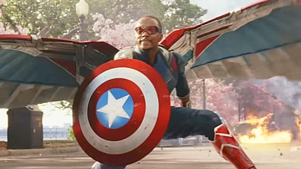 Sam Wilson (Anthony Mackie) finds himself struggling in Captain America: Brave New World (2025), Marvel Entertainment