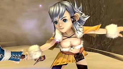 A female Selkie lashes out with her club in Final Fantasy Crystal Chronicles Remastered (2020), Square Enix