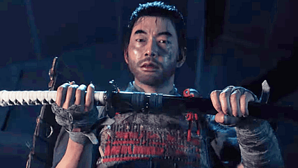 Jin Sakai (Kazuya Nakai) retrieves his sword in Ghost of Tsushima (2020), Sony Interactive Entertainment