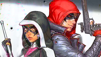 Helena Bertinelli and Jason Todd find themselves unlikely allies on Kyuyong Eom's variant cover to Red Hood Vol. 1 #1 (2025), DC