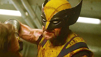 Wolverine (Hugh Jackman) interrogates Mr. Paradox (Matthew Macfadyen) in Deadpool & Wolverine (2024), Marvel Entertainment