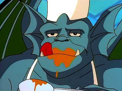 Broadway (Bill Fagerbakke) knows the secret recipe in Gargoyles Season 1 Episode 9 "Enter Macbeth"