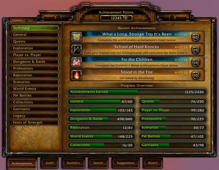 WoW Achievement System
