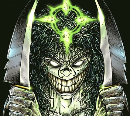 Cover of Evil Ernie Destroyer issue #2 (1997), Chaos Comics. Art by Steven Hughes. Script by Brian Pulido and Philip Nutman.