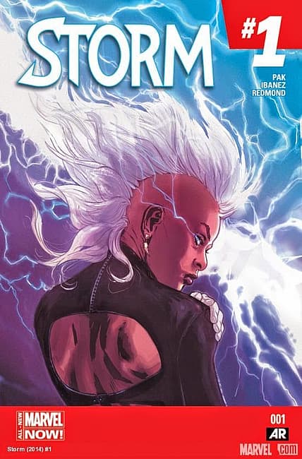 Storm #1 Marvel comic book cover featuring character with white hair and lightning effects