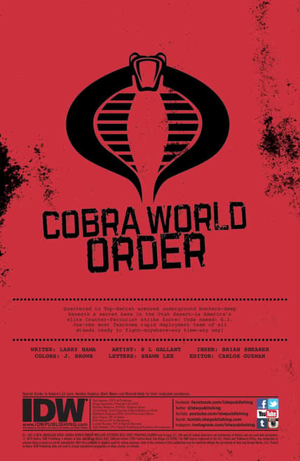 GI JOE Cobra World Order Prelude Preview Page