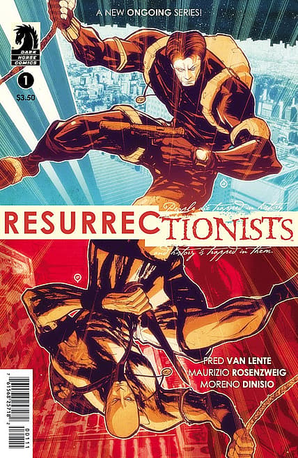 Comic book cover for Resurrectionists issue 1 by Dark Horse Comics featuring illustrated character