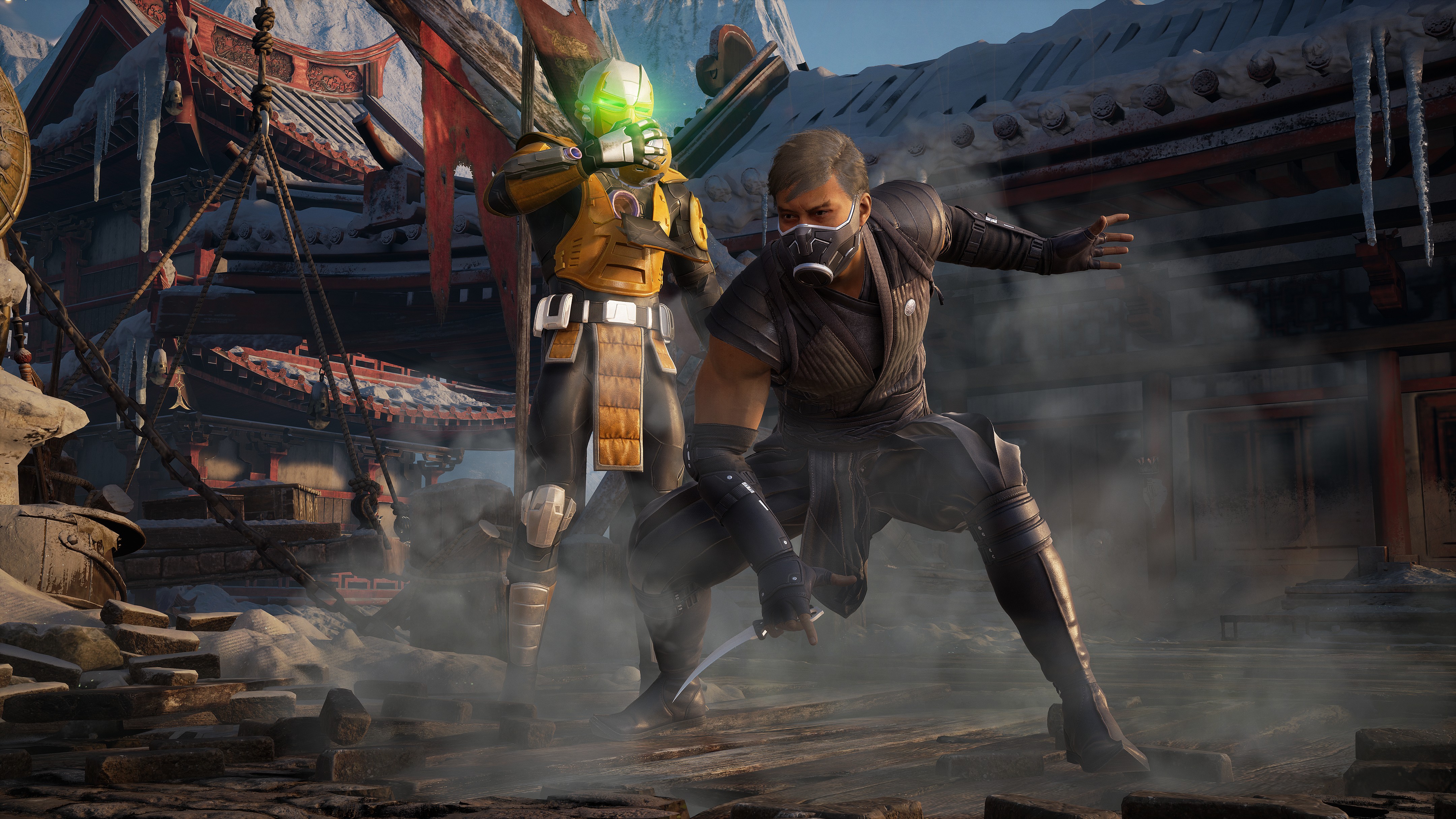 Smoke (Yuri Lowenthal) and Cyrax (Iké Amadi) in Mortal Kombat 1 (2023), Warner Bros. Games