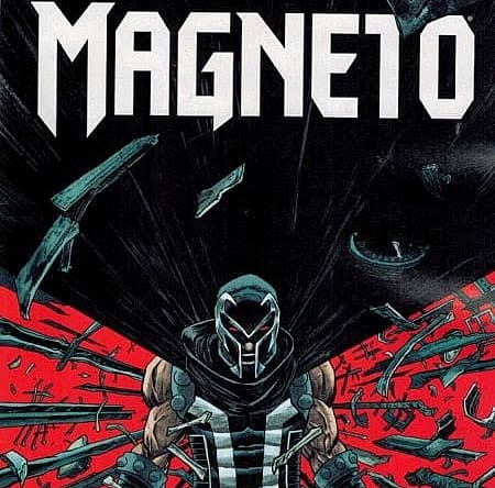 Magneto comic book cover featuring the character in armor surrounded by red magnetic energy and
