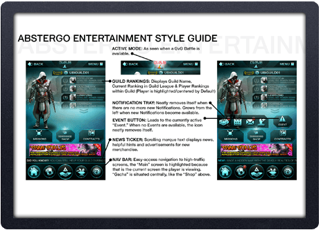 An 'Assassin's Creed: Memories' style guide, as shared by @InfinitaleComics