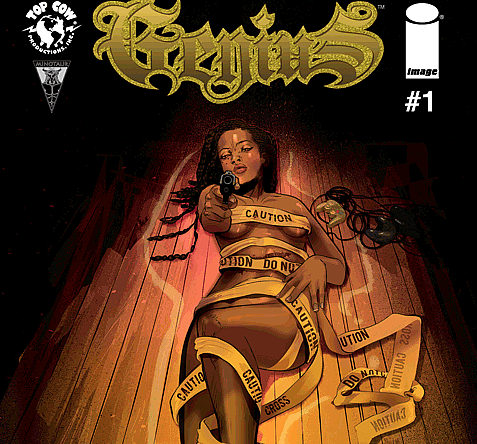 Requiem comic book cover #1 featuring a woman wrapped in caution tape against wooden background