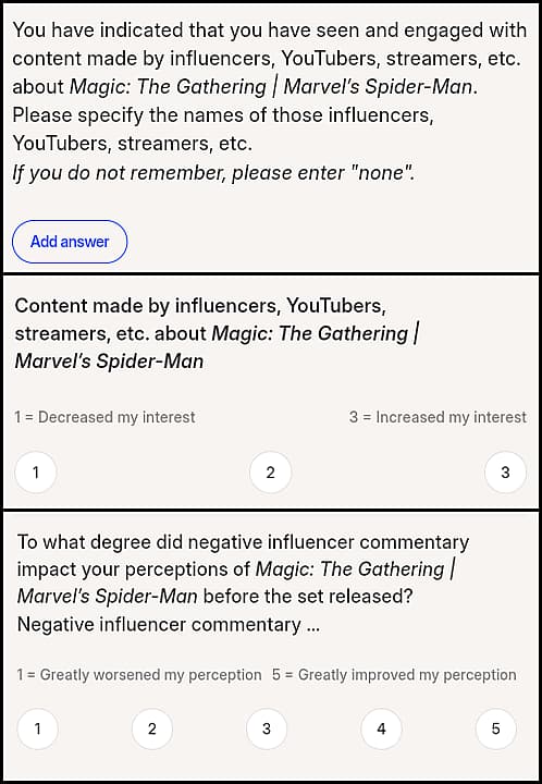 Wizards of the Coast asks players about influencer impact on Magic: The Gathering Spider-Man set