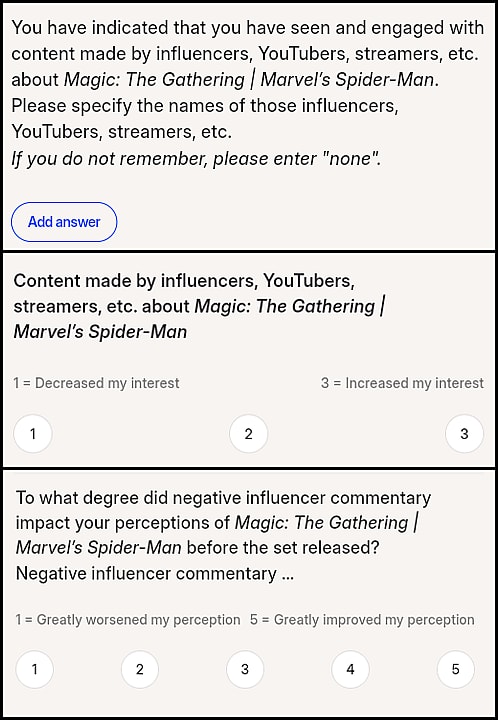 Wizards of the Coast asks 'Magic: The Gathering' players about the impact influencers had on their 'Marvel's Spider-Man' set opinions