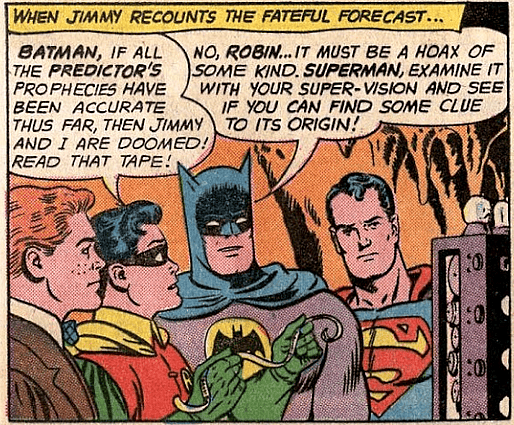 Batman debuts yellow oval emblem in World's Finest Vol. 1 #141 (1964), DC