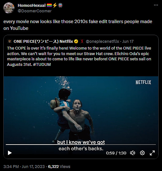 @DoomerCoomer weighs in  on the first trailer for Netflix's 'One Piece' 