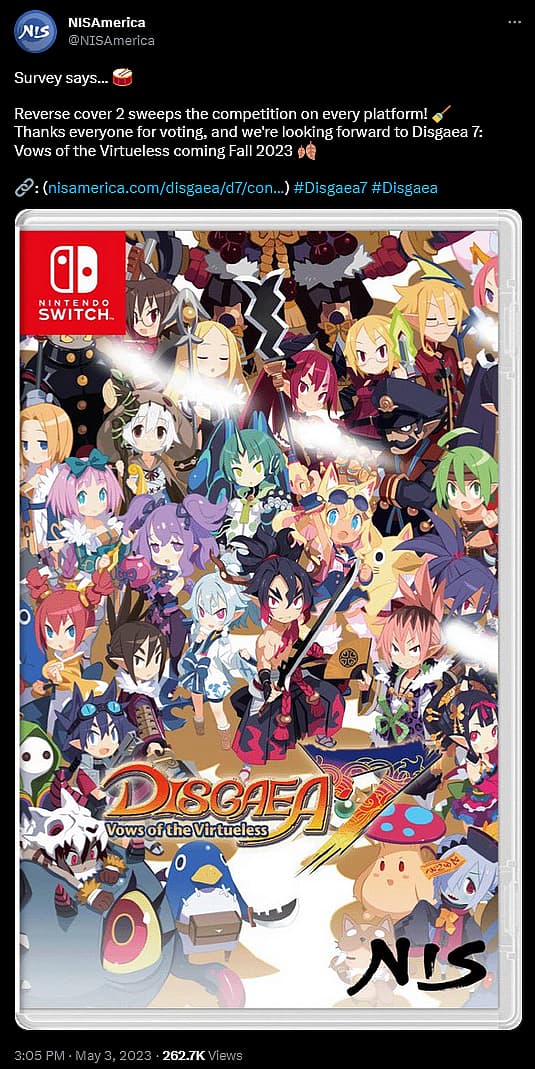 NIS America responds to reversible cover contest for Disgaea 7: The Vows of the Virtueless
