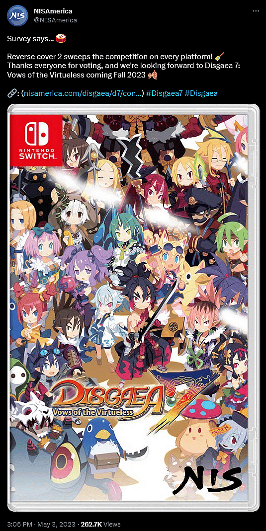 NIS America weighs in on the response to NIS America's reversible cover contest for Disgaea 7: The Vows of the Virtueless