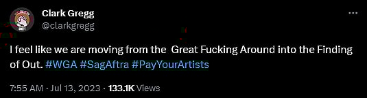 Marvel star Clark Gregg voices support for the SAG-AFTRA and WGA Strikes