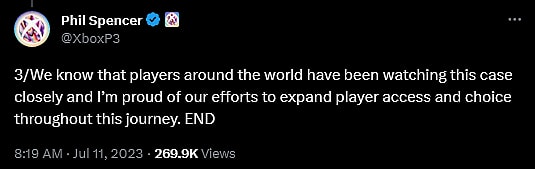 Xbox head Phil Spencer weighs in on the FTC's loss in the Microsoft-Activision deal.