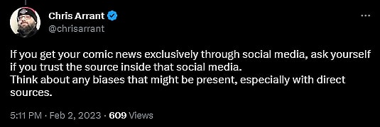 Chris Arrant weighs in on the departure of Newsarama co-founder Mike Doran
