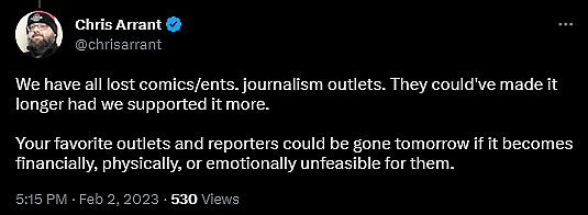 Chris Arrant weighs in on the departure of Newsarama co-founder Mike Doran