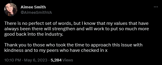 Voice actress Aimee Smith apologizes for being cast as a character with less-than-pearly-white skin.