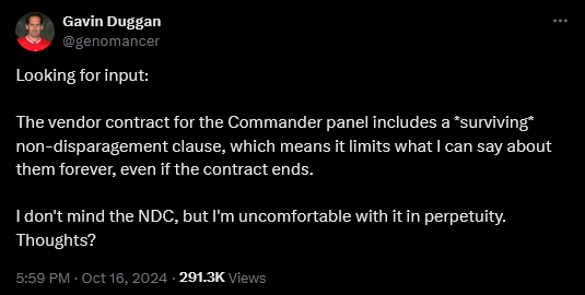 Commander format rules committee founder Gavin Duggan weighs in on the current situation involving the 'Magic: The Gathering' play style and Wizards of the Coast.