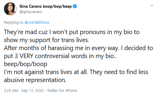 The Mandalorian Star Gina Carano Accused of Transphobia for Refusal to List Pronouns in Twitter Bio