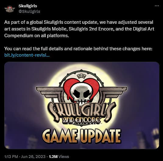 'Skullgirls' announces its upcoming censorship patch