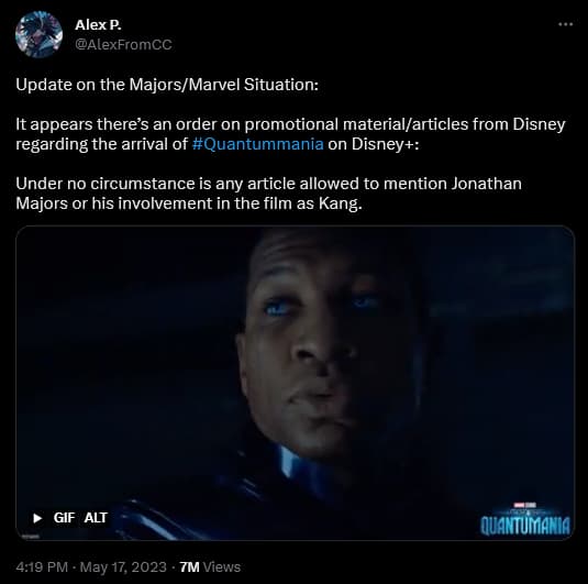 Alex Perez alleges a forthcoming update from Marvel regarding Jonathan Majors