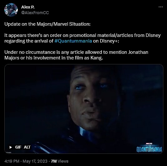 Alex Perez alleges a forthcoming update from Marvel regarding Jonathan Majors