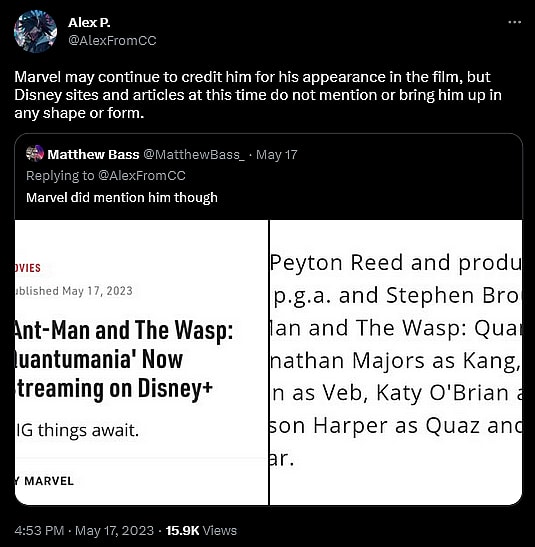 Alex Perez alleges a forthcoming update from Marvel regarding Jonathan Majors